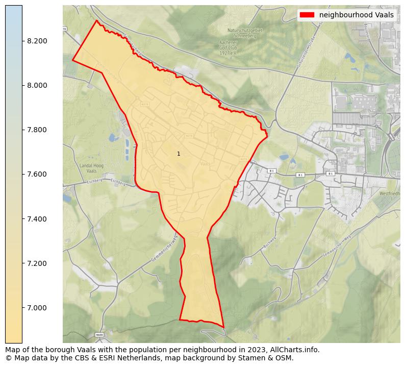 Map of the borough Vaals with the population per neighbourhood in 2023. This page shows a lot of information about residents (such as the distribution by age groups, family composition, gender, native or Dutch with an immigration background, ...), homes (numbers, types, price development, use, type of property, ...) and more (car ownership, energy consumption, ...) based on open data from the Dutch Central Bureau of Statistics and various other sources!
