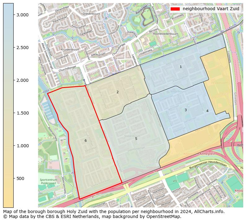 Image of the neighbourhood Vaart Zuid at the map. This image is used as introduction to this page. This page shows a lot of information about the population in the neighbourhood Vaart Zuid (such as the distribution by age groups of the residents, the composition of households, whether inhabitants are natives or Dutch with an immigration background, data about the houses (numbers, types, price development, use, type of property, ...) and more (car ownership, energy consumption, ...) based on open data from the Dutch Central Bureau of Statistics and various other sources!