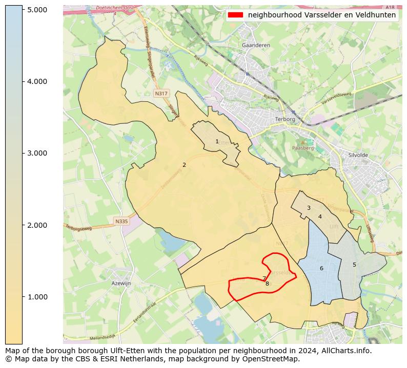 Image of the neighbourhood Varsselder en Veldhunten at the map. This image is used as introduction to this page. This page shows a lot of information about the population in the neighbourhood Varsselder en Veldhunten (such as the distribution by age groups of the residents, the composition of households, whether inhabitants are natives or Dutch with an immigration background, data about the houses (numbers, types, price development, use, type of property, ...) and more (car ownership, energy consumption, ...) based on open data from the Dutch Central Bureau of Statistics and various other sources!