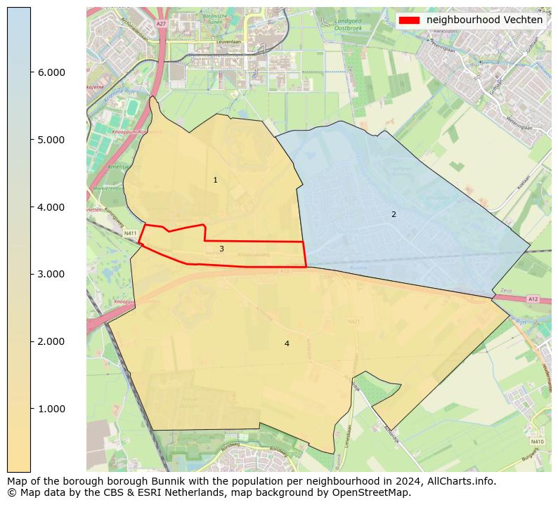 Image of the neighbourhood Vechten at the map. This image is used as introduction to this page. This page shows a lot of information about the population in the neighbourhood Vechten (such as the distribution by age groups of the residents, the composition of households, whether inhabitants are natives or Dutch with an immigration background, data about the houses (numbers, types, price development, use, type of property, ...) and more (car ownership, energy consumption, ...) based on open data from the Dutch Central Bureau of Statistics and various other sources!