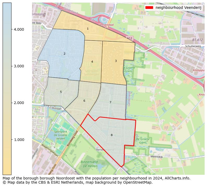 Image of the neighbourhood Veenderij at the map. This image is used as introduction to this page. This page shows a lot of information about the population in the neighbourhood Veenderij (such as the distribution by age groups of the residents, the composition of households, whether inhabitants are natives or Dutch with an immigration background, data about the houses (numbers, types, price development, use, type of property, ...) and more (car ownership, energy consumption, ...) based on open data from the Dutch Central Bureau of Statistics and various other sources!