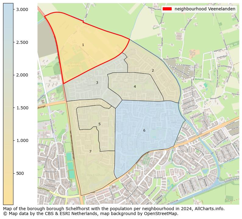 Image of the neighbourhood Veenelanden at the map. This image is used as introduction to this page. This page shows a lot of information about the population in the neighbourhood Veenelanden (such as the distribution by age groups of the residents, the composition of households, whether inhabitants are natives or Dutch with an immigration background, data about the houses (numbers, types, price development, use, type of property, ...) and more (car ownership, energy consumption, ...) based on open data from the Dutch Central Bureau of Statistics and various other sources!