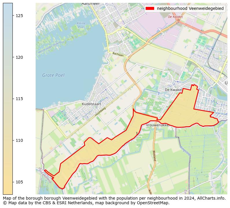 Image of the neighbourhood Veenweidegebied at the map. This image is used as introduction to this page. This page shows a lot of information about the population in the neighbourhood Veenweidegebied (such as the distribution by age groups of the residents, the composition of households, whether inhabitants are natives or Dutch with an immigration background, data about the houses (numbers, types, price development, use, type of property, ...) and more (car ownership, energy consumption, ...) based on open data from the Dutch Central Bureau of Statistics and various other sources!