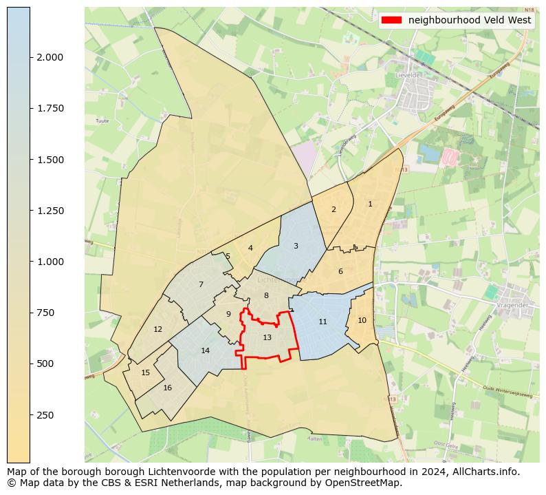 Image of the neighbourhood Veld West at the map. This image is used as introduction to this page. This page shows a lot of information about the population in the neighbourhood Veld West (such as the distribution by age groups of the residents, the composition of households, whether inhabitants are natives or Dutch with an immigration background, data about the houses (numbers, types, price development, use, type of property, ...) and more (car ownership, energy consumption, ...) based on open data from the Dutch Central Bureau of Statistics and various other sources!