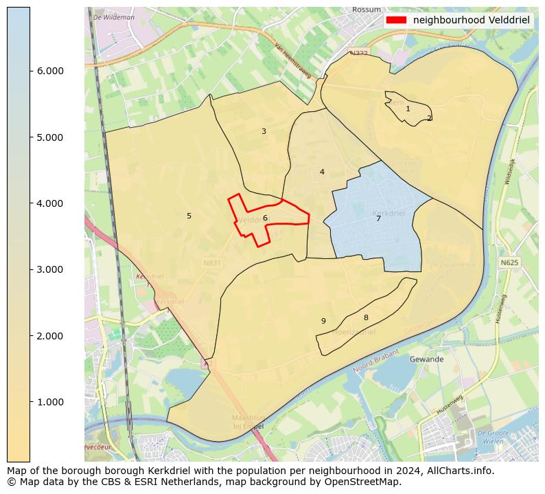 Image of the neighbourhood Velddriel at the map. This image is used as introduction to this page. This page shows a lot of information about the population in the neighbourhood Velddriel (such as the distribution by age groups of the residents, the composition of households, whether inhabitants are natives or Dutch with an immigration background, data about the houses (numbers, types, price development, use, type of property, ...) and more (car ownership, energy consumption, ...) based on open data from the Dutch Central Bureau of Statistics and various other sources!