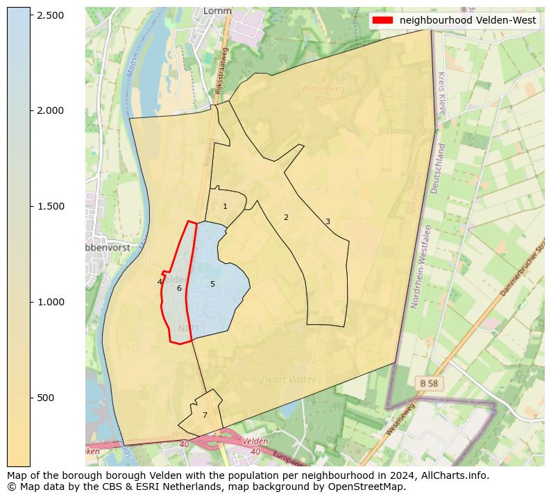 Image of the neighbourhood Velden-West at the map. This image is used as introduction to this page. This page shows a lot of information about the population in the neighbourhood Velden-West (such as the distribution by age groups of the residents, the composition of households, whether inhabitants are natives or Dutch with an immigration background, data about the houses (numbers, types, price development, use, type of property, ...) and more (car ownership, energy consumption, ...) based on open data from the Dutch Central Bureau of Statistics and various other sources!