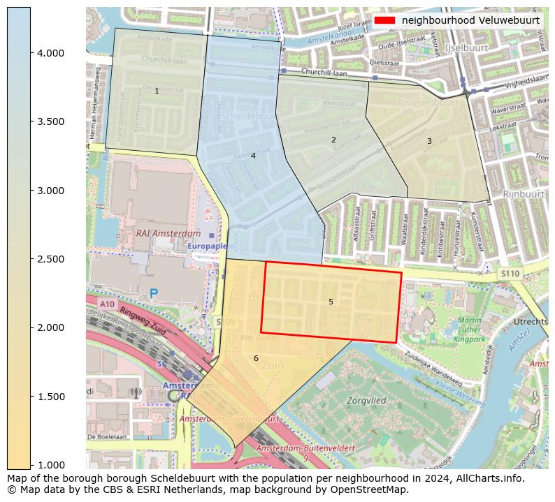 Image of the neighbourhood Veluwebuurt at the map. This image is used as introduction to this page. This page shows a lot of information about the population in the neighbourhood Veluwebuurt (such as the distribution by age groups of the residents, the composition of households, whether inhabitants are natives or Dutch with an immigration background, data about the houses (numbers, types, price development, use, type of property, ...) and more (car ownership, energy consumption, ...) based on open data from the Dutch Central Bureau of Statistics and various other sources!