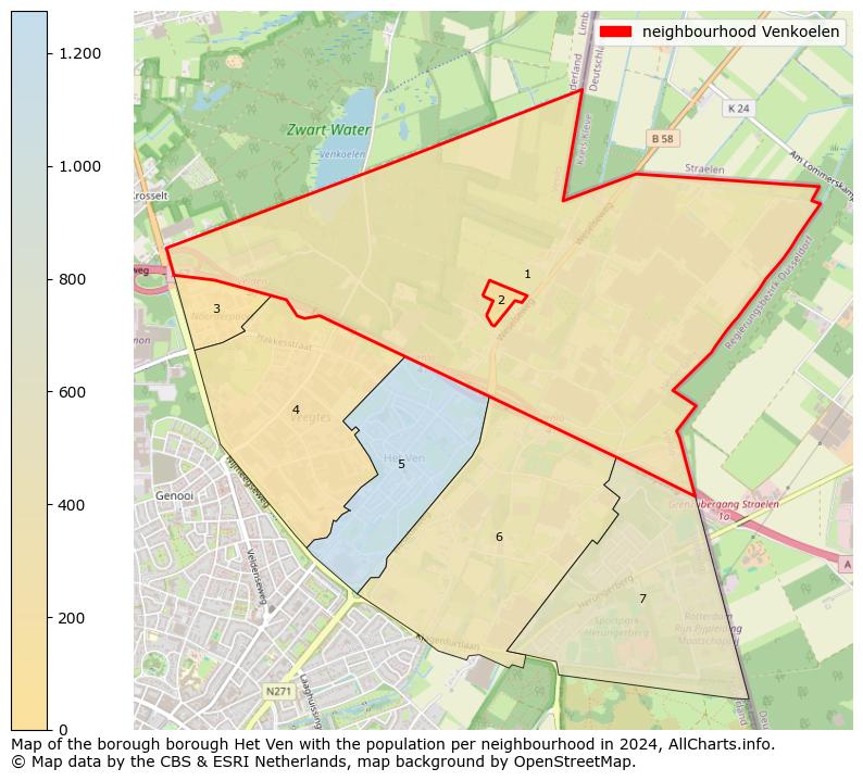 Image of the neighbourhood Venkoelen at the map. This image is used as introduction to this page. This page shows a lot of information about the population in the neighbourhood Venkoelen (such as the distribution by age groups of the residents, the composition of households, whether inhabitants are natives or Dutch with an immigration background, data about the houses (numbers, types, price development, use, type of property, ...) and more (car ownership, energy consumption, ...) based on open data from the Dutch Central Bureau of Statistics and various other sources!