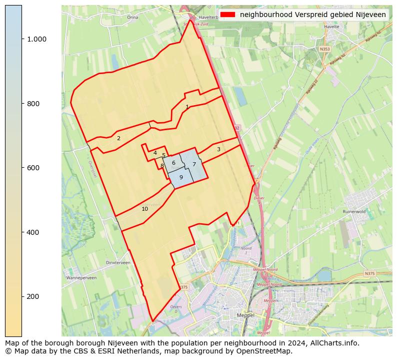 Image of the neighbourhood Verspreid gebied Nijeveen at the map. This image is used as introduction to this page. This page shows a lot of information about the population in the neighbourhood Verspreid gebied Nijeveen (such as the distribution by age groups of the residents, the composition of households, whether inhabitants are natives or Dutch with an immigration background, data about the houses (numbers, types, price development, use, type of property, ...) and more (car ownership, energy consumption, ...) based on open data from the Dutch Central Bureau of Statistics and various other sources!