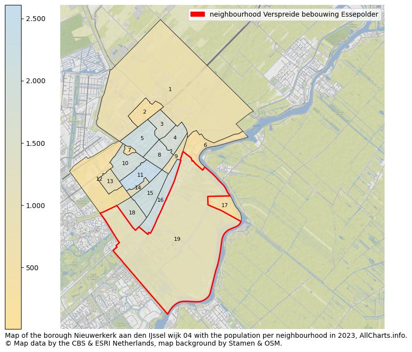 Map of the borough Nieuwerkerk aan den IJssel wijk 04 with the population per neighbourhood in 2023. This page shows a lot of information about residents (such as the distribution by age groups, family composition, gender, native or Dutch with an immigration background, ...), homes (numbers, types, price development, use, type of property, ...) and more (car ownership, energy consumption, ...) based on open data from the Dutch Central Bureau of Statistics and various other sources!