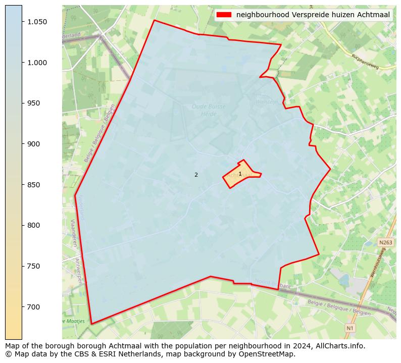 Image of the neighbourhood Verspreide huizen Achtmaal at the map. This image is used as introduction to this page. This page shows a lot of information about the population in the neighbourhood Verspreide huizen Achtmaal (such as the distribution by age groups of the residents, the composition of households, whether inhabitants are natives or Dutch with an immigration background, data about the houses (numbers, types, price development, use, type of property, ...) and more (car ownership, energy consumption, ...) based on open data from the Dutch Central Bureau of Statistics and various other sources!