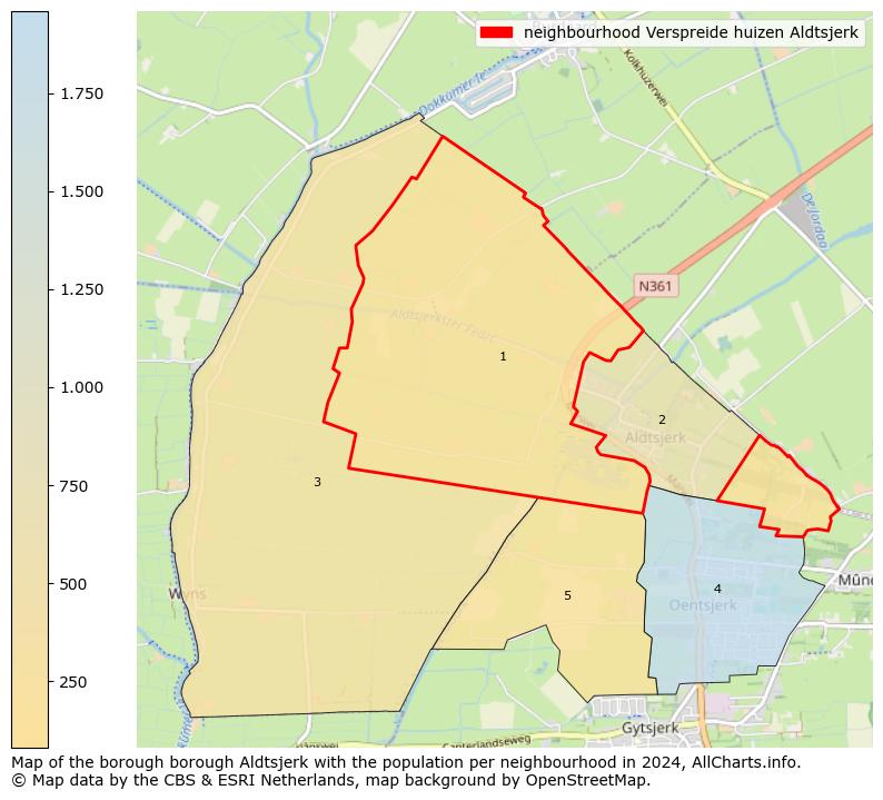 Image of the neighbourhood Verspreide huizen Aldtsjerk at the map. This image is used as introduction to this page. This page shows a lot of information about the population in the neighbourhood Verspreide huizen Aldtsjerk (such as the distribution by age groups of the residents, the composition of households, whether inhabitants are natives or Dutch with an immigration background, data about the houses (numbers, types, price development, use, type of property, ...) and more (car ownership, energy consumption, ...) based on open data from the Dutch Central Bureau of Statistics and various other sources!