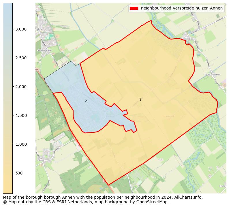 Image of the neighbourhood Verspreide huizen Annen at the map. This image is used as introduction to this page. This page shows a lot of information about the population in the neighbourhood Verspreide huizen Annen (such as the distribution by age groups of the residents, the composition of households, whether inhabitants are natives or Dutch with an immigration background, data about the houses (numbers, types, price development, use, type of property, ...) and more (car ownership, energy consumption, ...) based on open data from the Dutch Central Bureau of Statistics and various other sources!