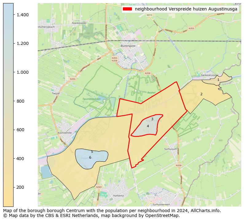 Image of the neighbourhood Verspreide huizen Augustinusga at the map. This image is used as introduction to this page. This page shows a lot of information about the population in the neighbourhood Verspreide huizen Augustinusga (such as the distribution by age groups of the residents, the composition of households, whether inhabitants are natives or Dutch with an immigration background, data about the houses (numbers, types, price development, use, type of property, ...) and more (car ownership, energy consumption, ...) based on open data from the Dutch Central Bureau of Statistics and various other sources!