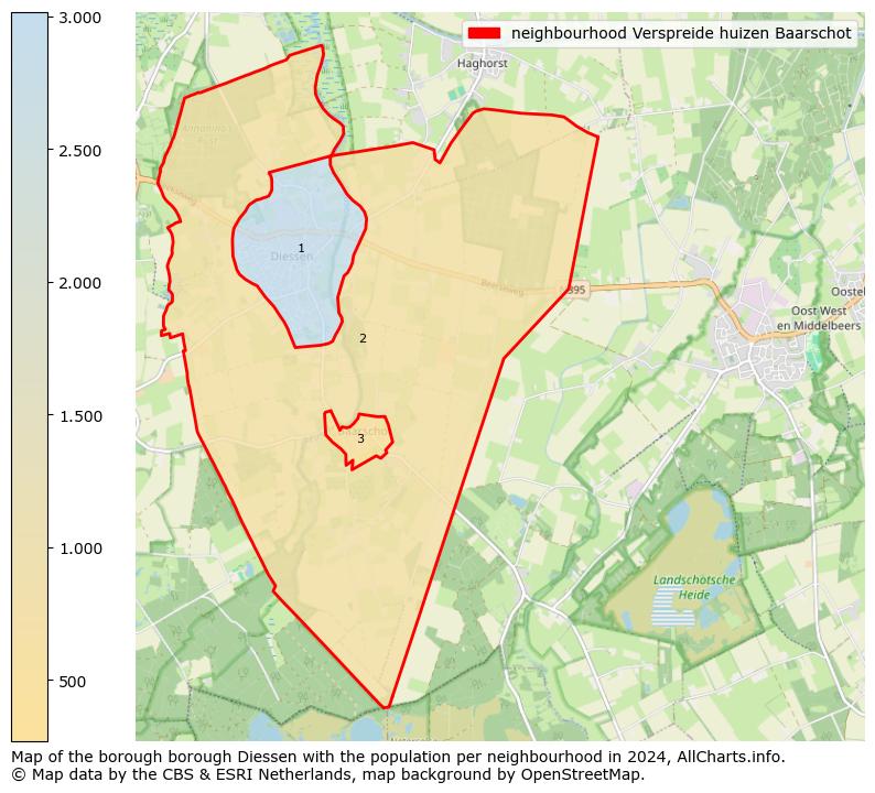 Image of the neighbourhood Verspreide huizen Baarschot at the map. This image is used as introduction to this page. This page shows a lot of information about the population in the neighbourhood Verspreide huizen Baarschot (such as the distribution by age groups of the residents, the composition of households, whether inhabitants are natives or Dutch with an immigration background, data about the houses (numbers, types, price development, use, type of property, ...) and more (car ownership, energy consumption, ...) based on open data from the Dutch Central Bureau of Statistics and various other sources!