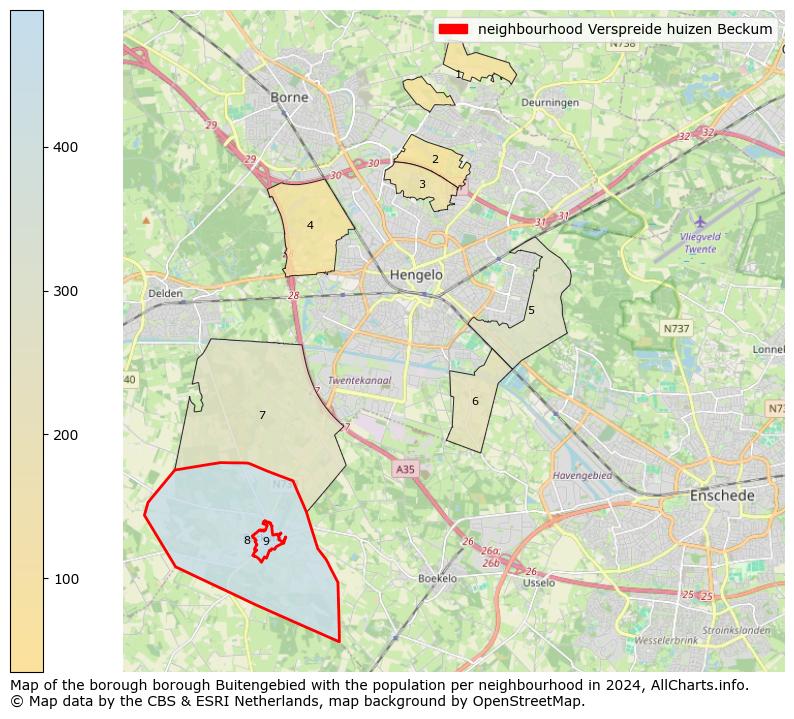 Image of the neighbourhood Verspreide huizen Beckum at the map. This image is used as introduction to this page. This page shows a lot of information about the population in the neighbourhood Verspreide huizen Beckum (such as the distribution by age groups of the residents, the composition of households, whether inhabitants are natives or Dutch with an immigration background, data about the houses (numbers, types, price development, use, type of property, ...) and more (car ownership, energy consumption, ...) based on open data from the Dutch Central Bureau of Statistics and various other sources!