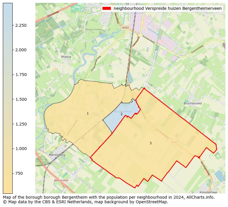 Image of the neighbourhood Verspreide huizen Bergentheimerveen at the map. This image is used as introduction to this page. This page shows a lot of information about the population in the neighbourhood Verspreide huizen Bergentheimerveen (such as the distribution by age groups of the residents, the composition of households, whether inhabitants are natives or Dutch with an immigration background, data about the houses (numbers, types, price development, use, type of property, ...) and more (car ownership, energy consumption, ...) based on open data from the Dutch Central Bureau of Statistics and various other sources!