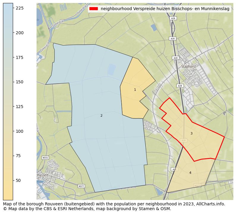 Map of the borough Rouveen (buitengebied) with the population per neighbourhood in 2023. This page shows a lot of information about residents (such as the distribution by age groups, family composition, gender, native or Dutch with an immigration background, ...), homes (numbers, types, price development, use, type of property, ...) and more (car ownership, energy consumption, ...) based on open data from the Dutch Central Bureau of Statistics and various other sources!