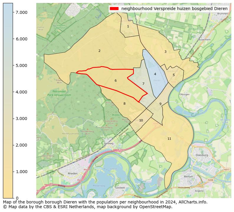 Image of the neighbourhood Verspreide huizen bosgebied Dieren at the map. This image is used as introduction to this page. This page shows a lot of information about the population in the neighbourhood Verspreide huizen bosgebied Dieren (such as the distribution by age groups of the residents, the composition of households, whether inhabitants are natives or Dutch with an immigration background, data about the houses (numbers, types, price development, use, type of property, ...) and more (car ownership, energy consumption, ...) based on open data from the Dutch Central Bureau of Statistics and various other sources!