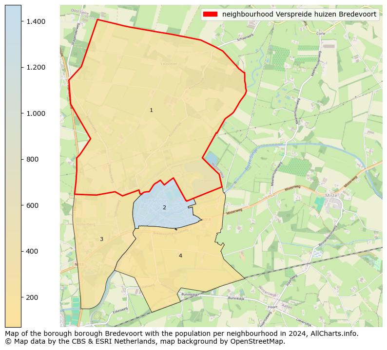 Image of the neighbourhood Verspreide huizen Bredevoort at the map. This image is used as introduction to this page. This page shows a lot of information about the population in the neighbourhood Verspreide huizen Bredevoort (such as the distribution by age groups of the residents, the composition of households, whether inhabitants are natives or Dutch with an immigration background, data about the houses (numbers, types, price development, use, type of property, ...) and more (car ownership, energy consumption, ...) based on open data from the Dutch Central Bureau of Statistics and various other sources!