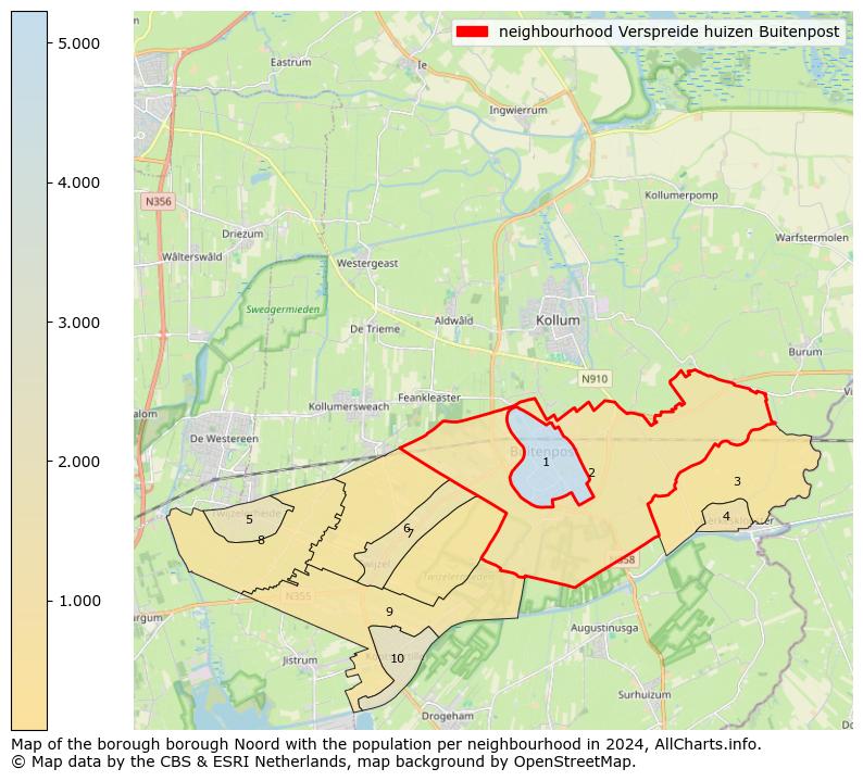 Image of the neighbourhood Verspreide huizen Buitenpost at the map. This image is used as introduction to this page. This page shows a lot of information about the population in the neighbourhood Verspreide huizen Buitenpost (such as the distribution by age groups of the residents, the composition of households, whether inhabitants are natives or Dutch with an immigration background, data about the houses (numbers, types, price development, use, type of property, ...) and more (car ownership, energy consumption, ...) based on open data from the Dutch Central Bureau of Statistics and various other sources!