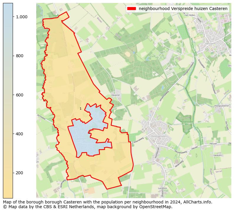 Image of the neighbourhood Verspreide huizen Casteren at the map. This image is used as introduction to this page. This page shows a lot of information about the population in the neighbourhood Verspreide huizen Casteren (such as the distribution by age groups of the residents, the composition of households, whether inhabitants are natives or Dutch with an immigration background, data about the houses (numbers, types, price development, use, type of property, ...) and more (car ownership, energy consumption, ...) based on open data from the Dutch Central Bureau of Statistics and various other sources!