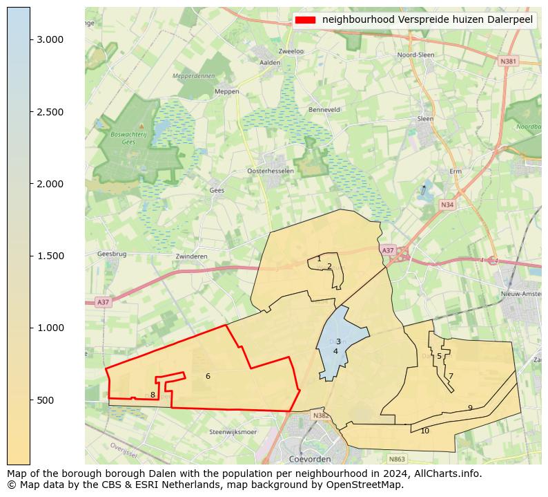 Image of the neighbourhood Verspreide huizen Dalerpeel at the map. This image is used as introduction to this page. This page shows a lot of information about the population in the neighbourhood Verspreide huizen Dalerpeel (such as the distribution by age groups of the residents, the composition of households, whether inhabitants are natives or Dutch with an immigration background, data about the houses (numbers, types, price development, use, type of property, ...) and more (car ownership, energy consumption, ...) based on open data from the Dutch Central Bureau of Statistics and various other sources!