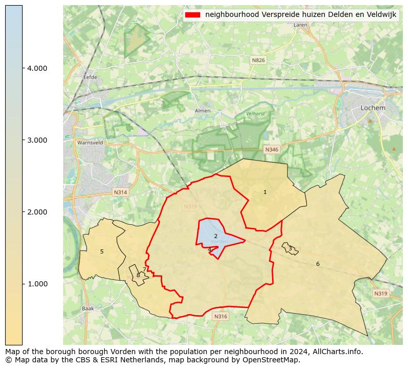 Image of the neighbourhood Verspreide huizen Delden en Veldwijk at the map. This image is used as introduction to this page. This page shows a lot of information about the population in the neighbourhood Verspreide huizen Delden en Veldwijk (such as the distribution by age groups of the residents, the composition of households, whether inhabitants are natives or Dutch with an immigration background, data about the houses (numbers, types, price development, use, type of property, ...) and more (car ownership, energy consumption, ...) based on open data from the Dutch Central Bureau of Statistics and various other sources!