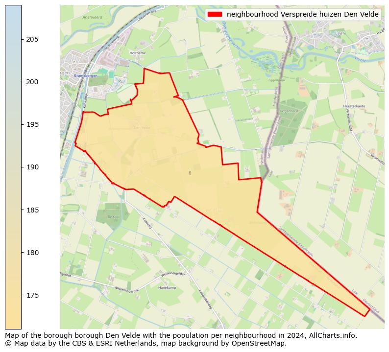 Image of the neighbourhood Verspreide huizen Den Velde at the map. This image is used as introduction to this page. This page shows a lot of information about the population in the neighbourhood Verspreide huizen Den Velde (such as the distribution by age groups of the residents, the composition of households, whether inhabitants are natives or Dutch with an immigration background, data about the houses (numbers, types, price development, use, type of property, ...) and more (car ownership, energy consumption, ...) based on open data from the Dutch Central Bureau of Statistics and various other sources!