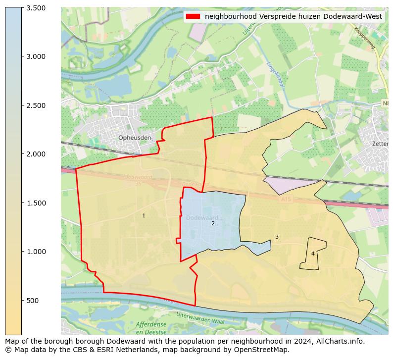 Image of the neighbourhood Verspreide huizen Dodewaard-West at the map. This image is used as introduction to this page. This page shows a lot of information about the population in the neighbourhood Verspreide huizen Dodewaard-West (such as the distribution by age groups of the residents, the composition of households, whether inhabitants are natives or Dutch with an immigration background, data about the houses (numbers, types, price development, use, type of property, ...) and more (car ownership, energy consumption, ...) based on open data from the Dutch Central Bureau of Statistics and various other sources!