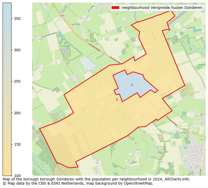 Image of the neighbourhood Verspreide huizen Donderen at the map. This image is used as introduction to this page. This page shows a lot of information about the population in the neighbourhood Verspreide huizen Donderen (such as the distribution by age groups of the residents, the composition of households, whether inhabitants are natives or Dutch with an immigration background, data about the houses (numbers, types, price development, use, type of property, ...) and more (car ownership, energy consumption, ...) based on open data from the Dutch Central Bureau of Statistics and various other sources!