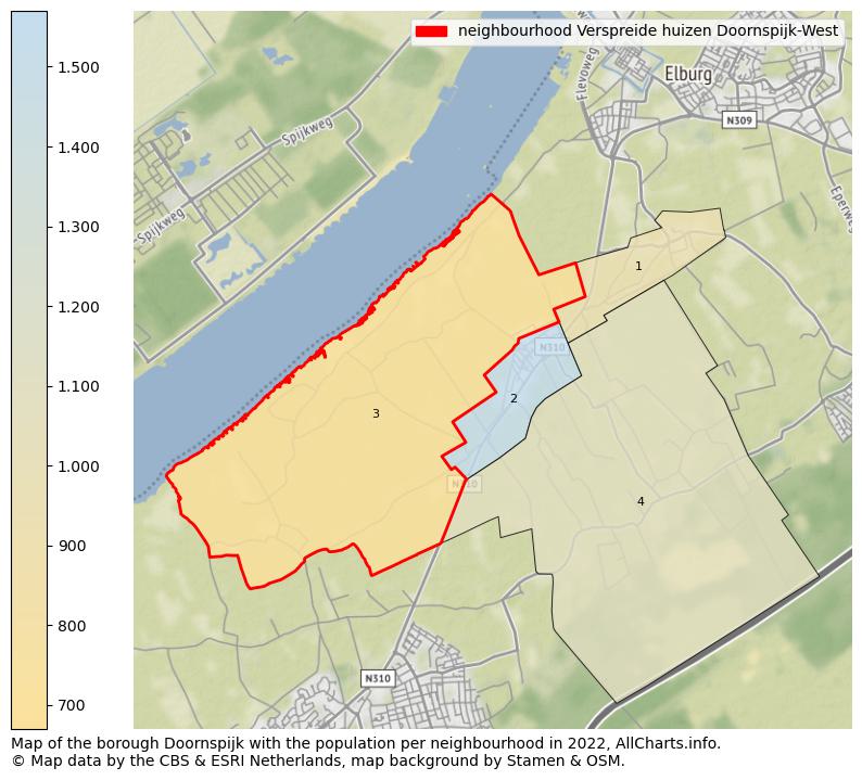 Map of the borough Doornspijk with the population per neighbourhood in 2022. This page shows a lot of information about residents (such as the distribution by age groups, family composition, gender, native or Dutch with an immigration background, ...), homes (numbers, types, price development, use, type of property, ...) and more (car ownership, energy consumption, ...) based on open data from the Dutch Central Bureau of Statistics and various other sources!