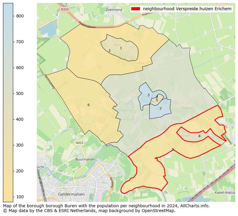 Image of the neighbourhood Verspreide huizen Erichem at the map. This image is used as introduction to this page. This page shows a lot of information about the population in the neighbourhood Verspreide huizen Erichem (such as the distribution by age groups of the residents, the composition of households, whether inhabitants are natives or Dutch with an immigration background, data about the houses (numbers, types, price development, use, type of property, ...) and more (car ownership, energy consumption, ...) based on open data from the Dutch Central Bureau of Statistics and various other sources!