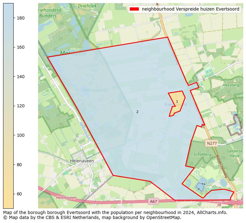 Image of the neighbourhood Verspreide huizen Evertsoord at the map. This image is used as introduction to this page. This page shows a lot of information about the population in the neighbourhood Verspreide huizen Evertsoord (such as the distribution by age groups of the residents, the composition of households, whether inhabitants are natives or Dutch with an immigration background, data about the houses (numbers, types, price development, use, type of property, ...) and more (car ownership, energy consumption, ...) based on open data from the Dutch Central Bureau of Statistics and various other sources!