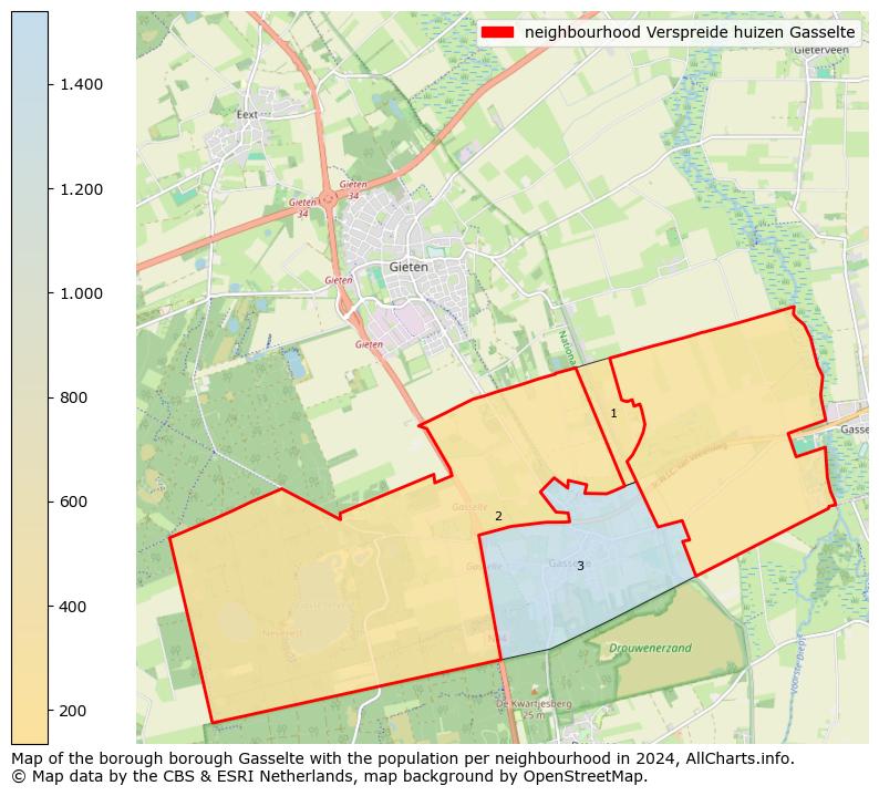 Image of the neighbourhood Verspreide huizen Gasselte at the map. This image is used as introduction to this page. This page shows a lot of information about the population in the neighbourhood Verspreide huizen Gasselte (such as the distribution by age groups of the residents, the composition of households, whether inhabitants are natives or Dutch with an immigration background, data about the houses (numbers, types, price development, use, type of property, ...) and more (car ownership, energy consumption, ...) based on open data from the Dutch Central Bureau of Statistics and various other sources!