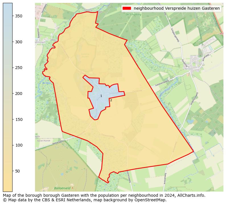 Image of the neighbourhood Verspreide huizen Gasteren at the map. This image is used as introduction to this page. This page shows a lot of information about the population in the neighbourhood Verspreide huizen Gasteren (such as the distribution by age groups of the residents, the composition of households, whether inhabitants are natives or Dutch with an immigration background, data about the houses (numbers, types, price development, use, type of property, ...) and more (car ownership, energy consumption, ...) based on open data from the Dutch Central Bureau of Statistics and various other sources!