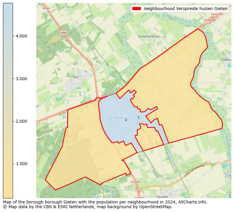 Image of the neighbourhood Verspreide huizen Gieten at the map. This image is used as introduction to this page. This page shows a lot of information about the population in the neighbourhood Verspreide huizen Gieten (such as the distribution by age groups of the residents, the composition of households, whether inhabitants are natives or Dutch with an immigration background, data about the houses (numbers, types, price development, use, type of property, ...) and more (car ownership, energy consumption, ...) based on open data from the Dutch Central Bureau of Statistics and various other sources!