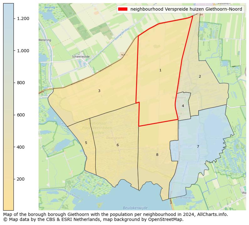 Image of the neighbourhood Verspreide huizen Giethoorn-Noord at the map. This image is used as introduction to this page. This page shows a lot of information about the population in the neighbourhood Verspreide huizen Giethoorn-Noord (such as the distribution by age groups of the residents, the composition of households, whether inhabitants are natives or Dutch with an immigration background, data about the houses (numbers, types, price development, use, type of property, ...) and more (car ownership, energy consumption, ...) based on open data from the Dutch Central Bureau of Statistics and various other sources!