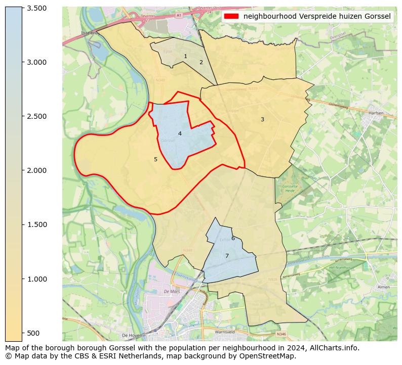 Image of the neighbourhood Verspreide huizen Gorssel at the map. This image is used as introduction to this page. This page shows a lot of information about the population in the neighbourhood Verspreide huizen Gorssel (such as the distribution by age groups of the residents, the composition of households, whether inhabitants are natives or Dutch with an immigration background, data about the houses (numbers, types, price development, use, type of property, ...) and more (car ownership, energy consumption, ...) based on open data from the Dutch Central Bureau of Statistics and various other sources!