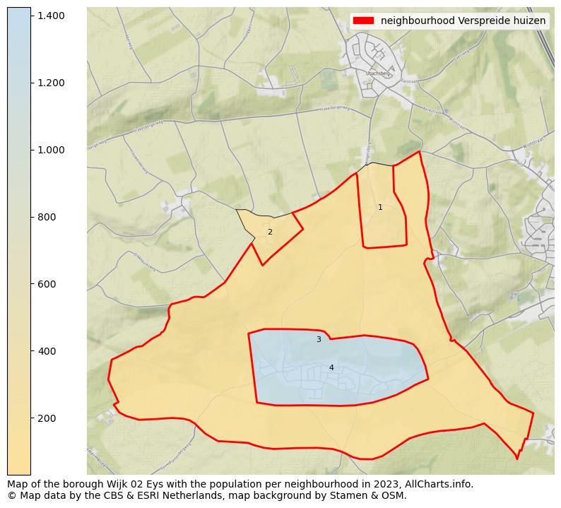 Map of the borough Wijk 02 Eys with the population per neighbourhood in 2023. This page shows a lot of information about residents (such as the distribution by age groups, family composition, gender, native or Dutch with an immigration background, ...), homes (numbers, types, price development, use, type of property, ...) and more (car ownership, energy consumption, ...) based on open data from the Dutch Central Bureau of Statistics and various other sources!
