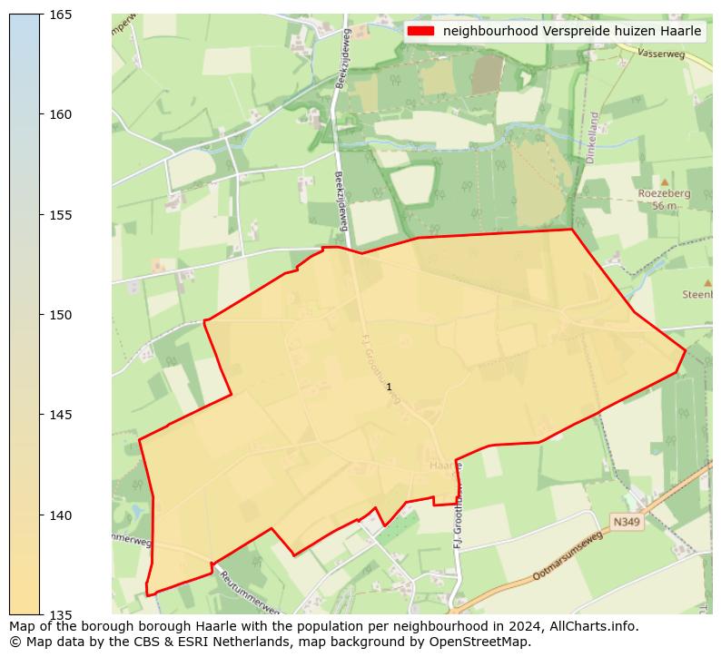 Image of the neighbourhood Verspreide huizen Haarle at the map. This image is used as introduction to this page. This page shows a lot of information about the population in the neighbourhood Verspreide huizen Haarle (such as the distribution by age groups of the residents, the composition of households, whether inhabitants are natives or Dutch with an immigration background, data about the houses (numbers, types, price development, use, type of property, ...) and more (car ownership, energy consumption, ...) based on open data from the Dutch Central Bureau of Statistics and various other sources!