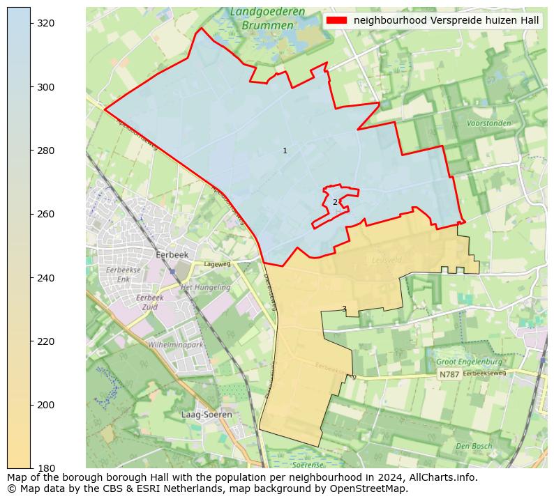 Image of the neighbourhood Verspreide huizen Hall at the map. This image is used as introduction to this page. This page shows a lot of information about the population in the neighbourhood Verspreide huizen Hall (such as the distribution by age groups of the residents, the composition of households, whether inhabitants are natives or Dutch with an immigration background, data about the houses (numbers, types, price development, use, type of property, ...) and more (car ownership, energy consumption, ...) based on open data from the Dutch Central Bureau of Statistics and various other sources!