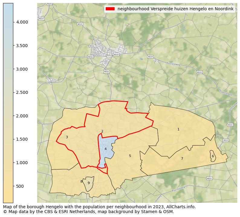 Map of the borough Hengelo with the population per neighbourhood in 2023. This page shows a lot of information about residents (such as the distribution by age groups, family composition, gender, native or Dutch with an immigration background, ...), homes (numbers, types, price development, use, type of property, ...) and more (car ownership, energy consumption, ...) based on open data from the Dutch Central Bureau of Statistics and various other sources!