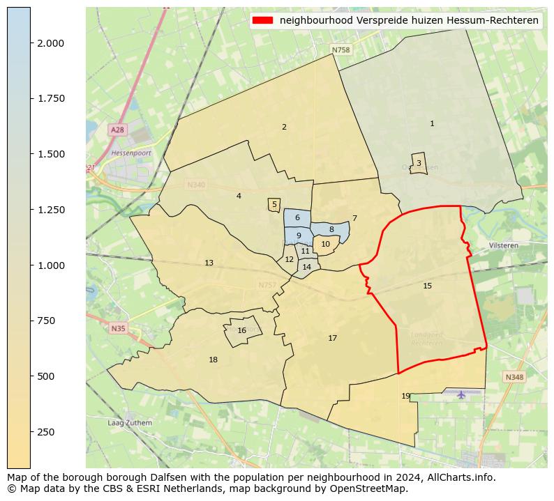 Image of the neighbourhood Verspreide huizen Hessum-Rechteren at the map. This image is used as introduction to this page. This page shows a lot of information about the population in the neighbourhood Verspreide huizen Hessum-Rechteren (such as the distribution by age groups of the residents, the composition of households, whether inhabitants are natives or Dutch with an immigration background, data about the houses (numbers, types, price development, use, type of property, ...) and more (car ownership, energy consumption, ...) based on open data from the Dutch Central Bureau of Statistics and various other sources!