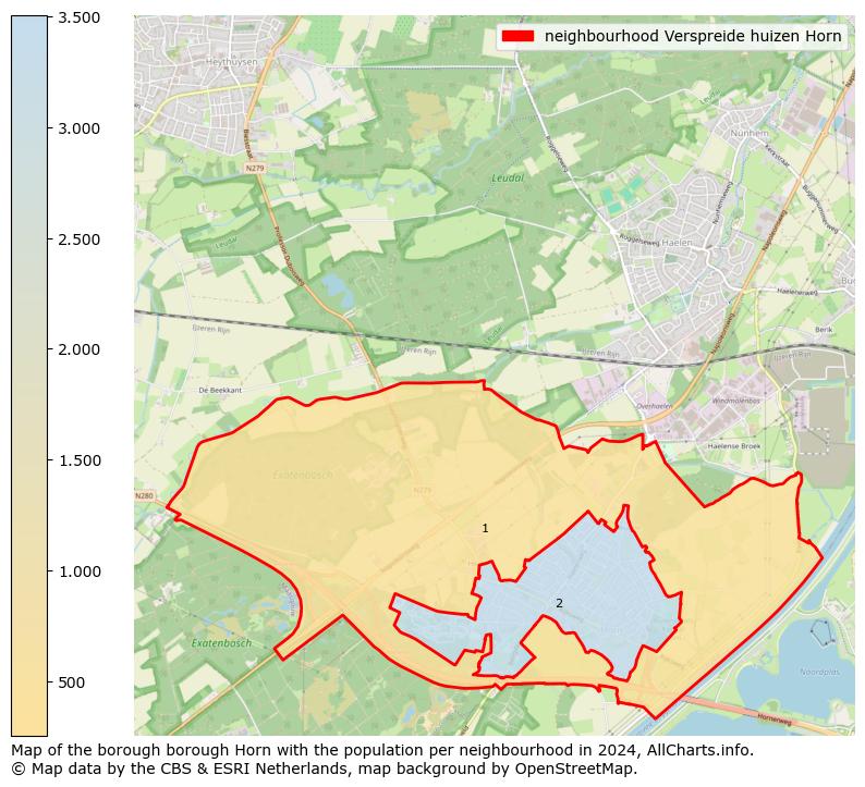 Image of the neighbourhood Verspreide huizen Horn at the map. This image is used as introduction to this page. This page shows a lot of information about the population in the neighbourhood Verspreide huizen Horn (such as the distribution by age groups of the residents, the composition of households, whether inhabitants are natives or Dutch with an immigration background, data about the houses (numbers, types, price development, use, type of property, ...) and more (car ownership, energy consumption, ...) based on open data from the Dutch Central Bureau of Statistics and various other sources!