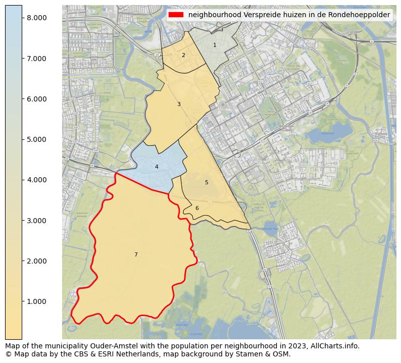 Map of the municipality Ouder-Amstel with the population per neighbourhood in 2022. This page shows a lot of information about residents (such as the distribution by age groups, family composition, gender, native or Dutch with an immigration background, ...), homes (numbers, types, price development, use, type of property, ...) and more (car ownership, energy consumption, ...) based on open data from the Dutch Central Bureau of Statistics and various other sources!