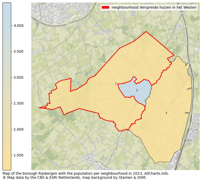 Map of the borough Rijsbergen with the population per neighbourhood in 2023. This page shows a lot of information about residents (such as the distribution by age groups, family composition, gender, native or Dutch with an immigration background, ...), homes (numbers, types, price development, use, type of property, ...) and more (car ownership, energy consumption, ...) based on open data from the Dutch Central Bureau of Statistics and various other sources!