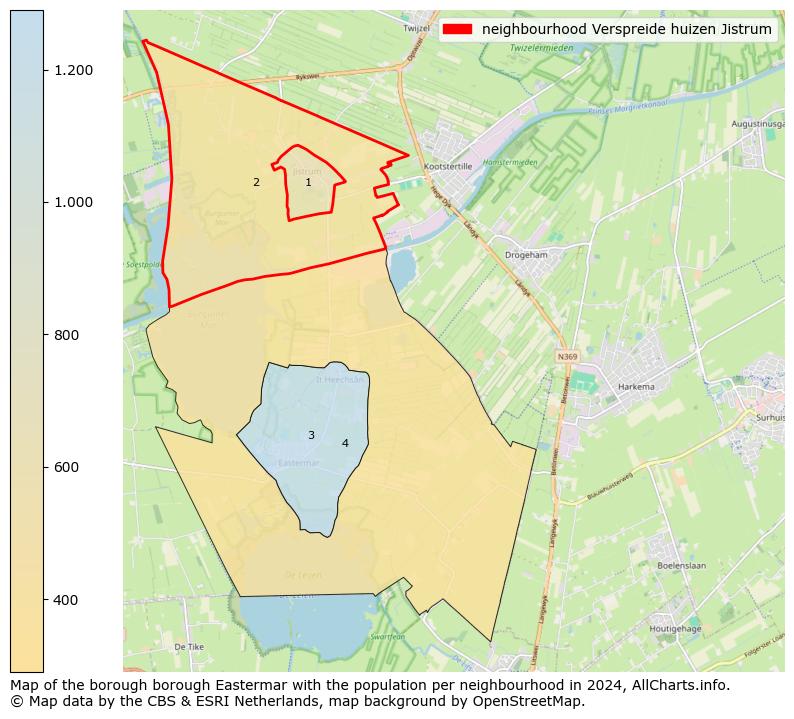 Image of the neighbourhood Verspreide huizen Jistrum at the map. This image is used as introduction to this page. This page shows a lot of information about the population in the neighbourhood Verspreide huizen Jistrum (such as the distribution by age groups of the residents, the composition of households, whether inhabitants are natives or Dutch with an immigration background, data about the houses (numbers, types, price development, use, type of property, ...) and more (car ownership, energy consumption, ...) based on open data from the Dutch Central Bureau of Statistics and various other sources!