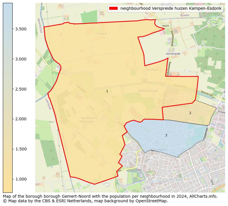 Image of the neighbourhood Verspreide huizen Kampen-Esdonk at the map. This image is used as introduction to this page. This page shows a lot of information about the population in the neighbourhood Verspreide huizen Kampen-Esdonk (such as the distribution by age groups of the residents, the composition of households, whether inhabitants are natives or Dutch with an immigration background, data about the houses (numbers, types, price development, use, type of property, ...) and more (car ownership, energy consumption, ...) based on open data from the Dutch Central Bureau of Statistics and various other sources!