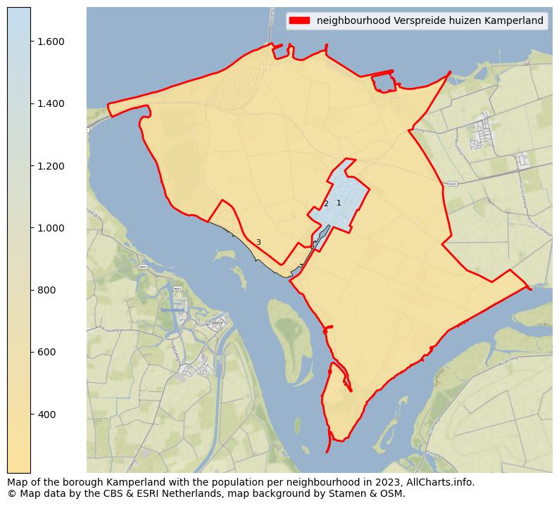Map of the borough Kamperland with the population per neighbourhood in 2023. This page shows a lot of information about residents (such as the distribution by age groups, family composition, gender, native or Dutch with an immigration background, ...), homes (numbers, types, price development, use, type of property, ...) and more (car ownership, energy consumption, ...) based on open data from the Dutch Central Bureau of Statistics and various other sources!